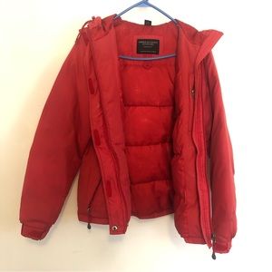 American eagle red puffy coat